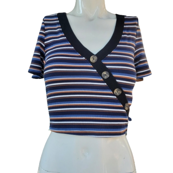 MULTICOLOR SEXY CROP TOP SZ S - Picture 1 of 6